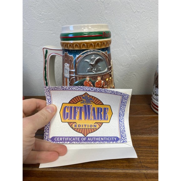 Set of 3 Collectible Budweiser Holiday Beer Steins - 1985, 1991 & 1997 Versions - Picture 8 of 8